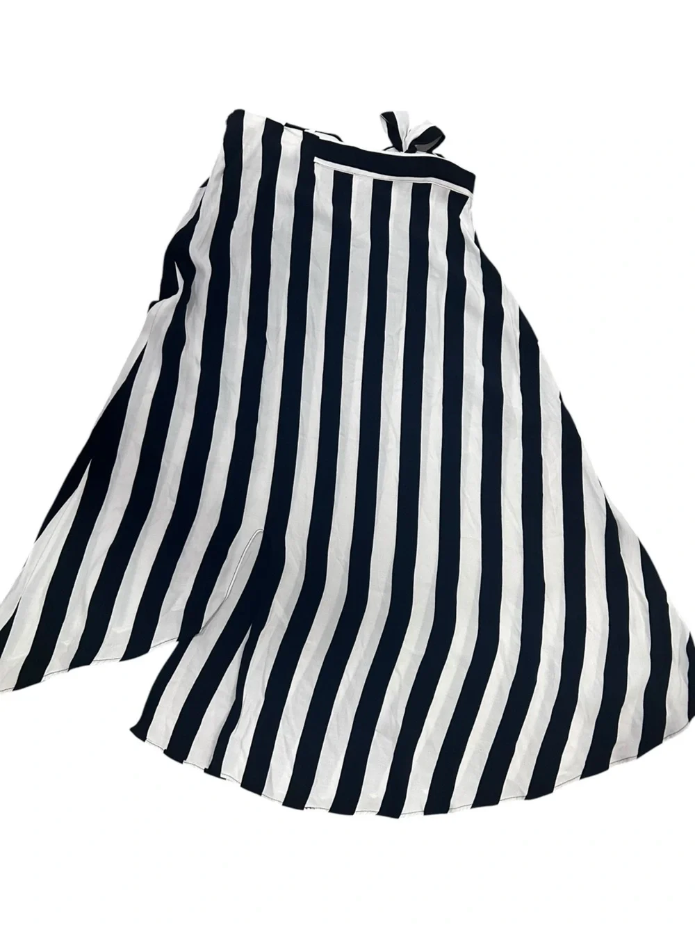 MNG Mango French style Striped Midi Skirt Black White old money timeless